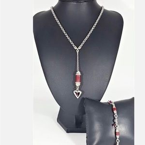 Vintage Brighton Heart Song Red Hope Necklace & bracelet